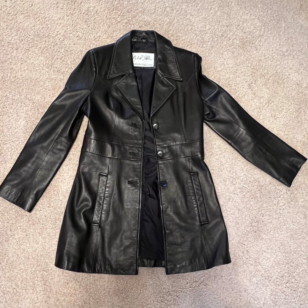 RARE Michael Hoban North Beach Leather Short Coat size 4